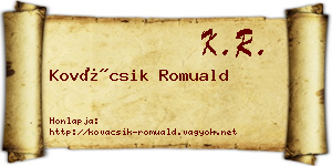 Kovácsik Romuald névjegykártya